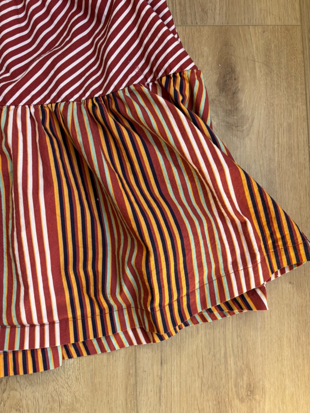 Emily Halter Mini Dress Stripped Summer Boho Size Medium Anthropologie - Picture 2 of 14